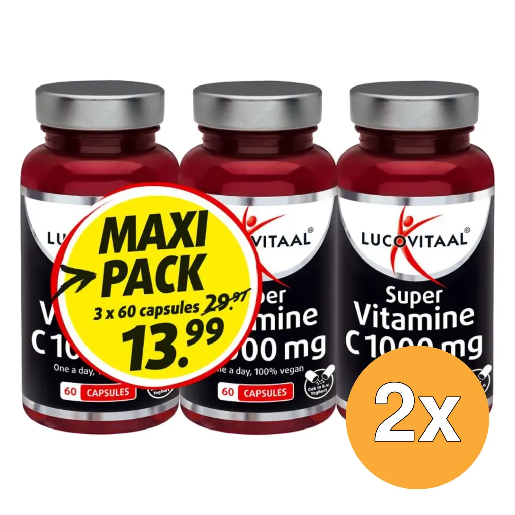 2x Lucovitaal Vitamine C 1000 3-pack (180 stuks)