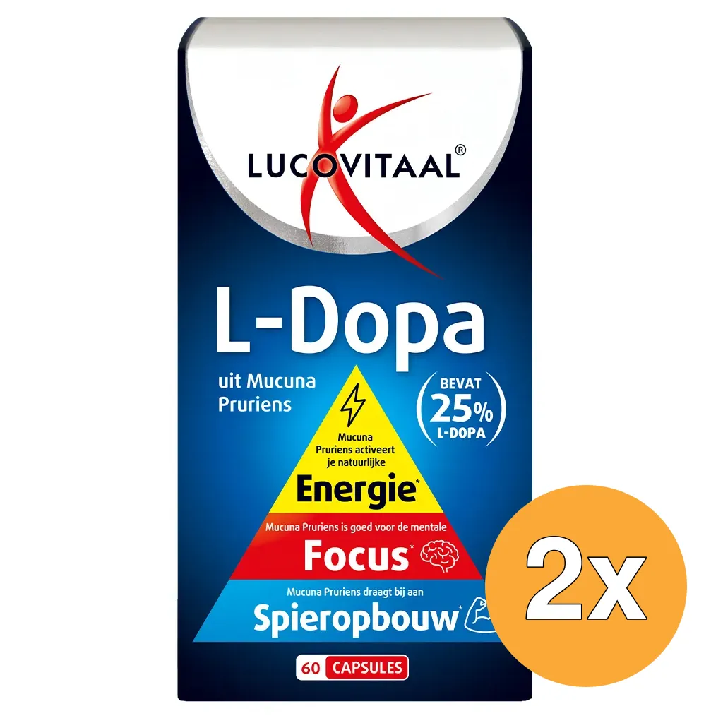 2x Lucovitaal L-Dopa Mucana Pruriens (60 capsules)