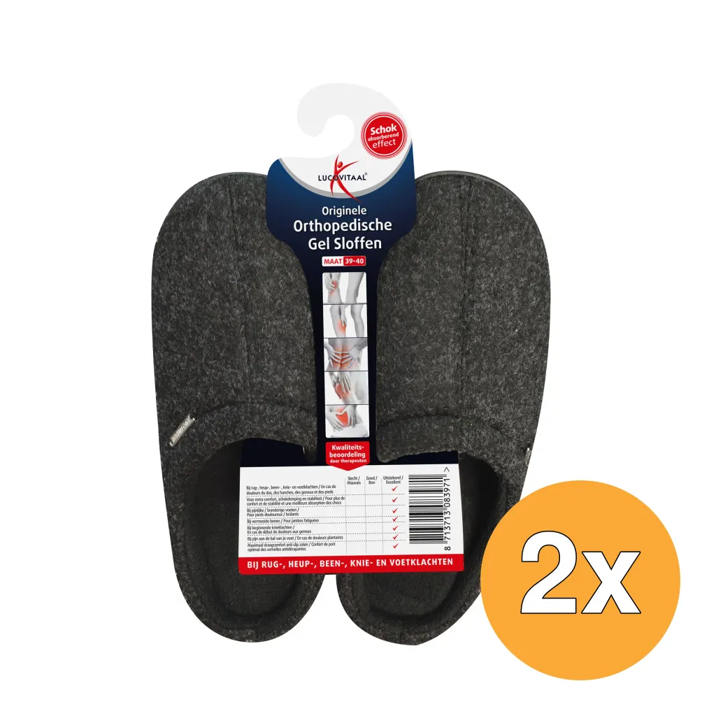 2x Lucovitaal Orth. Gel Sloffen 39-40 Hanger (1 paar)