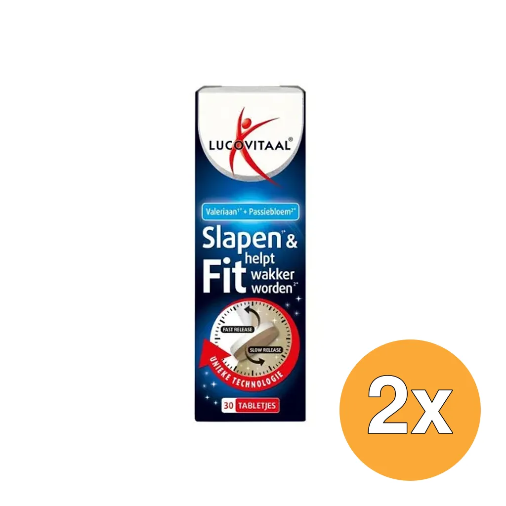 2x Lucovitaal Slapen & Helpt Fit Wakker Worden (30 tabletten)