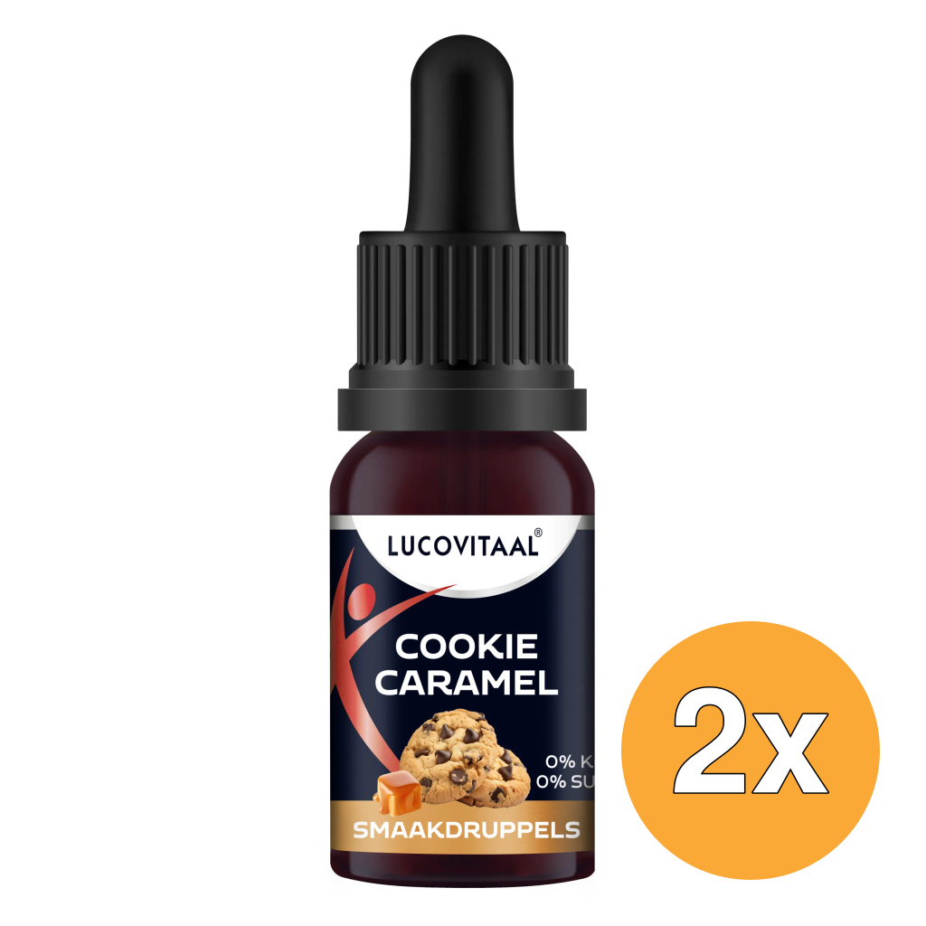 2x Lucovitaal Smaak Druppels -Cookie Caramel (Vegan) (20 ml)