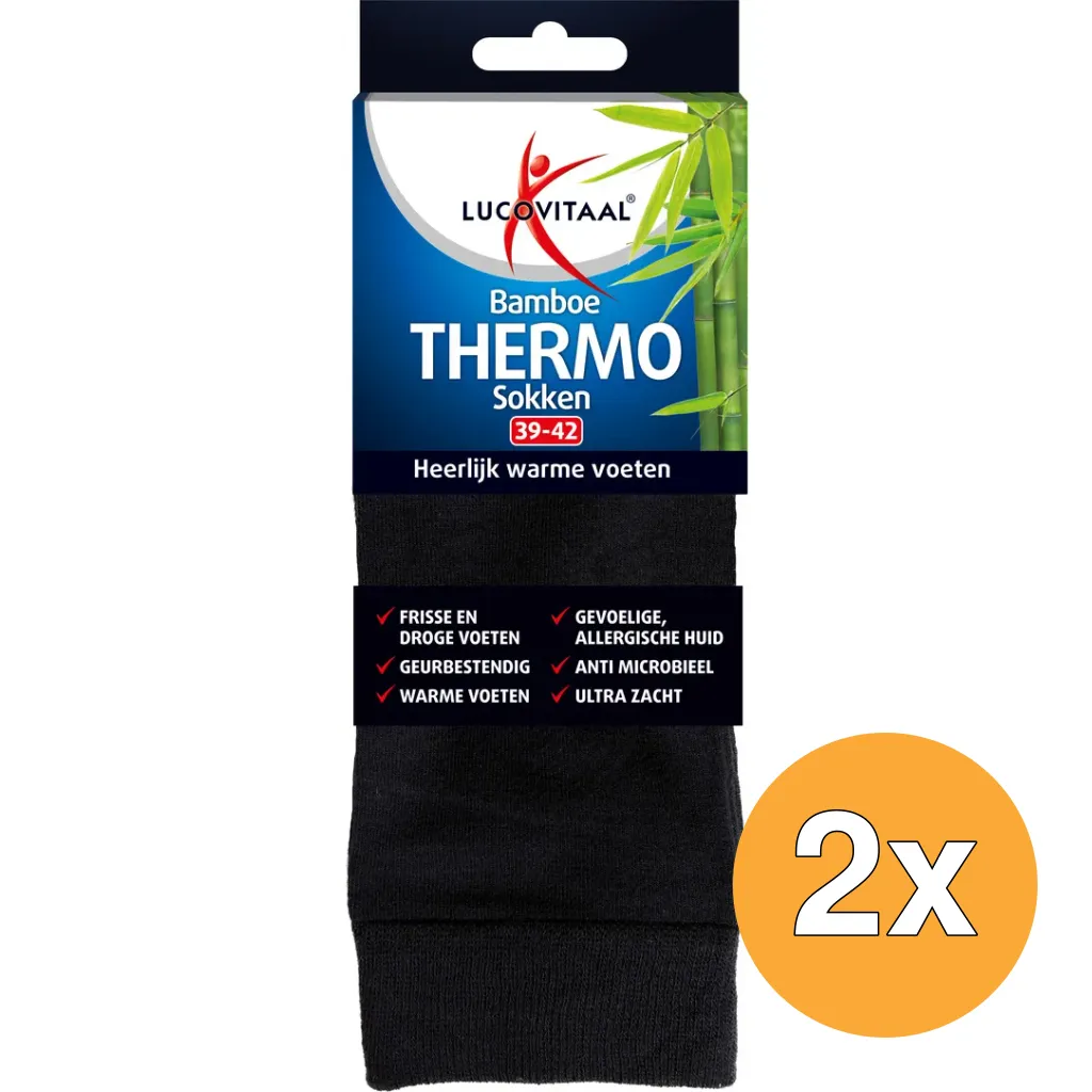 2x Lucovitaal Bamboe Thermosokken 39-42 (1 paar)