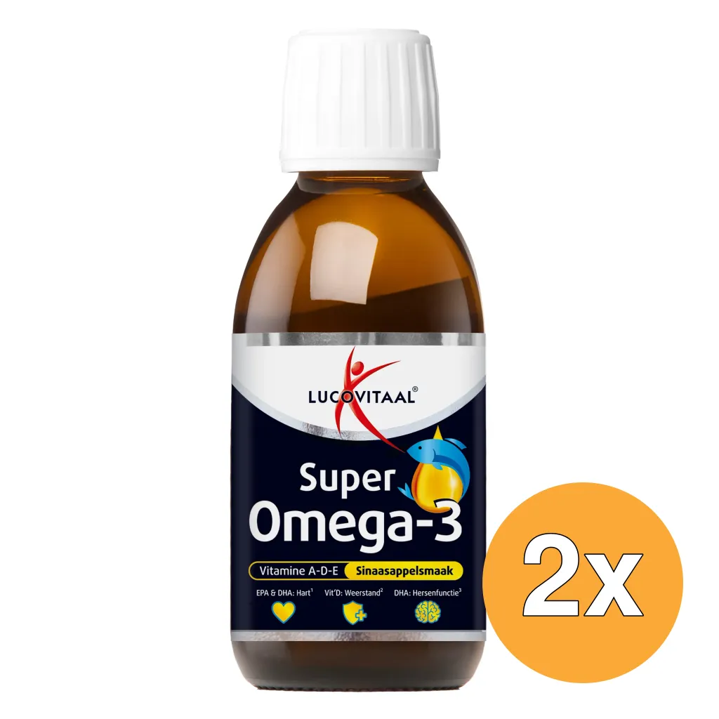 2x Lucovitaal Super Omega 3 Vloeibaar Sinaasappel (125 ml)