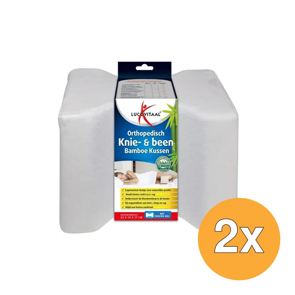 2x Lucovitaal Bamboe Orth. Knie- & Been Kussen (1 stuk)
