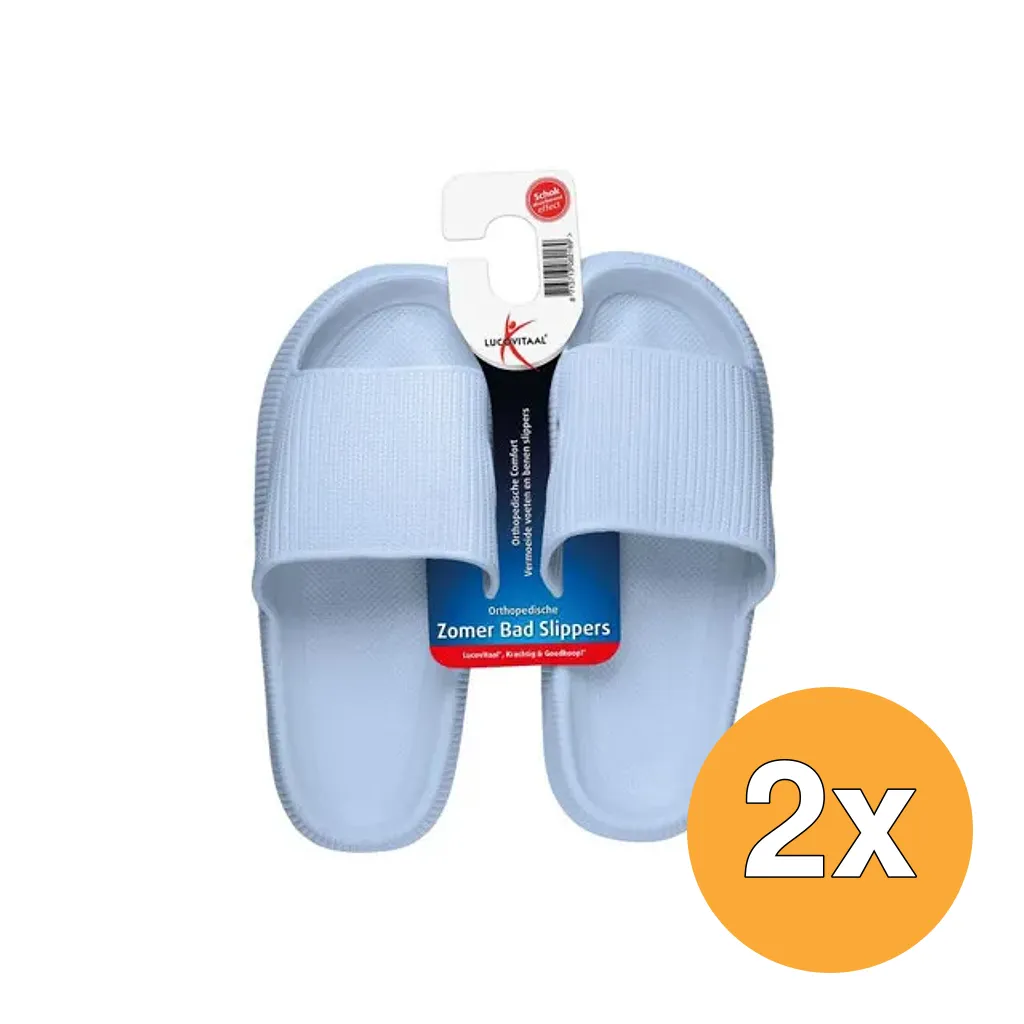 2x Lucovitaal Orth. Badslippers 41-42 Blauw (1 paar)