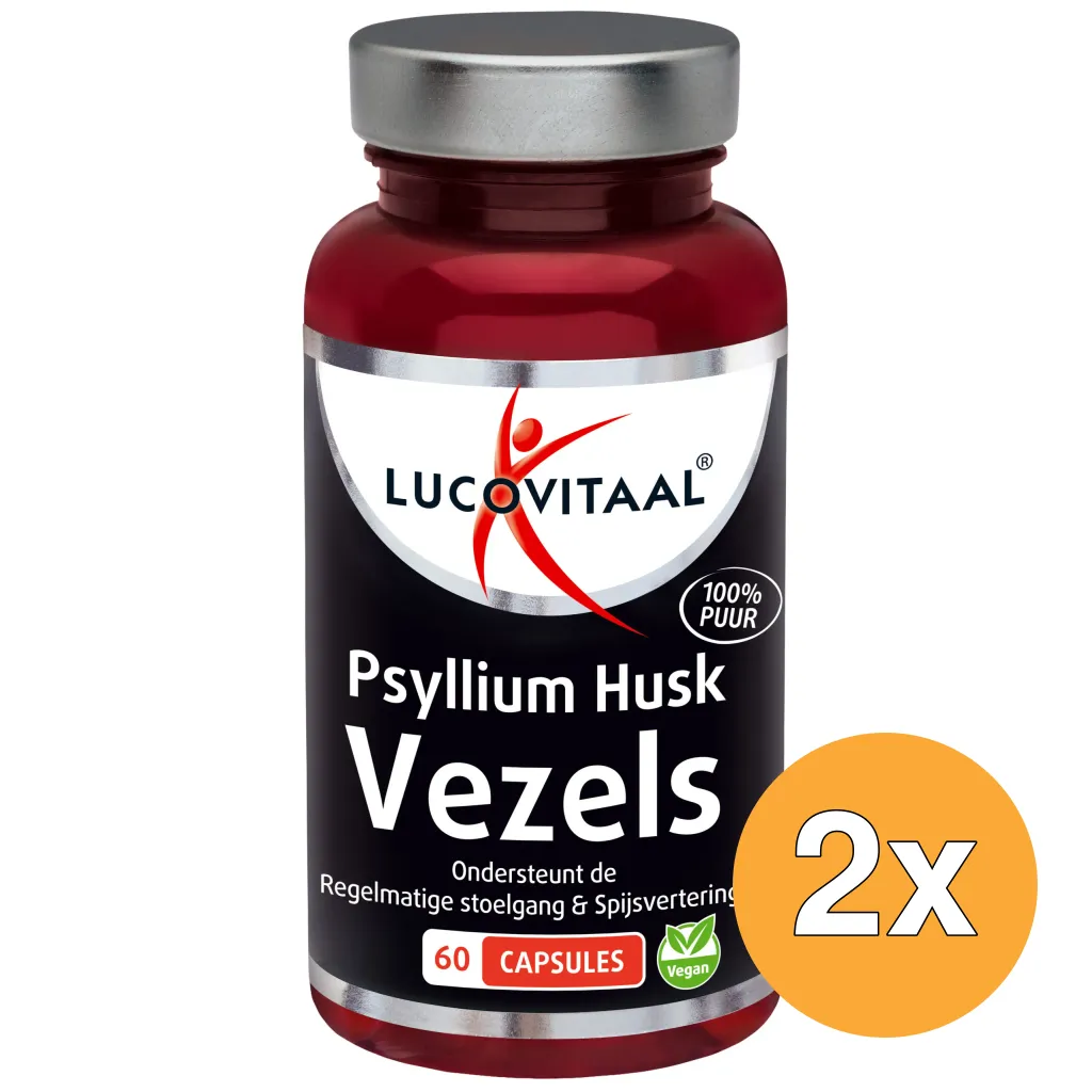 2x Lucovitaal Psyllium Husk Vezels (60 capsules)