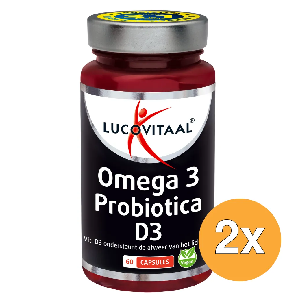 2x Lucovitaal Omega 3, Probiotica & Vitamine D3 (60 capsules)