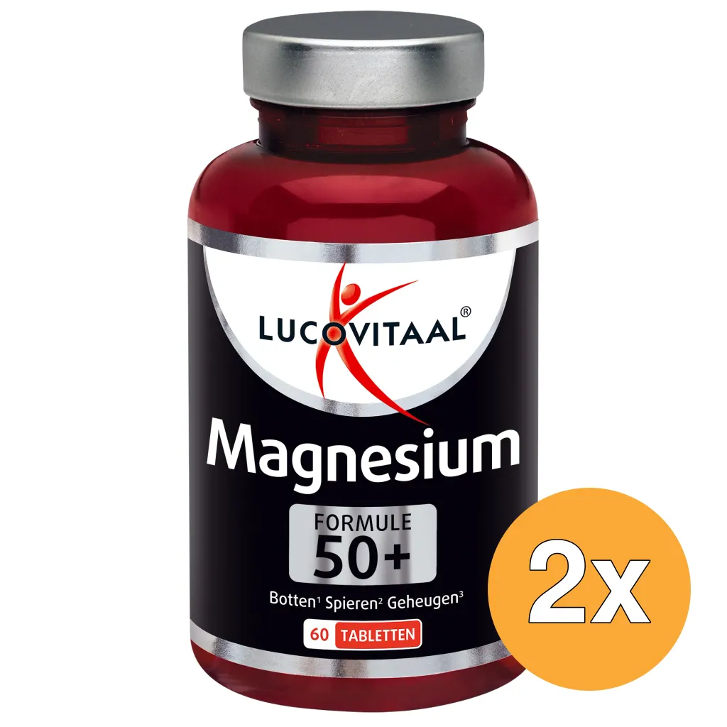 2x Lucovitaal Magnesium 50+ (Botten, Spieren, Geheugen) (60 tabletten)