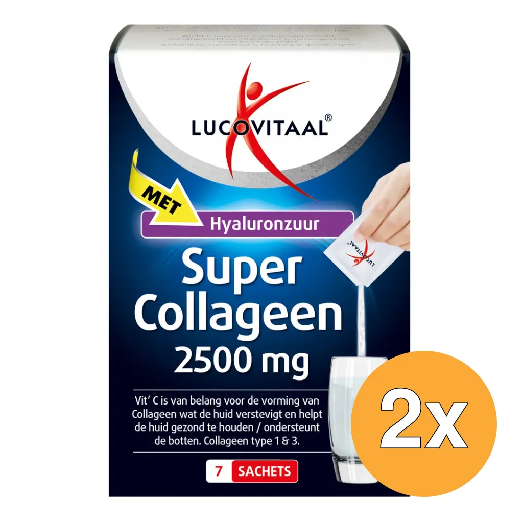 2x Lucovitaal Super Collageen 2500 Mg (7 Sachets)