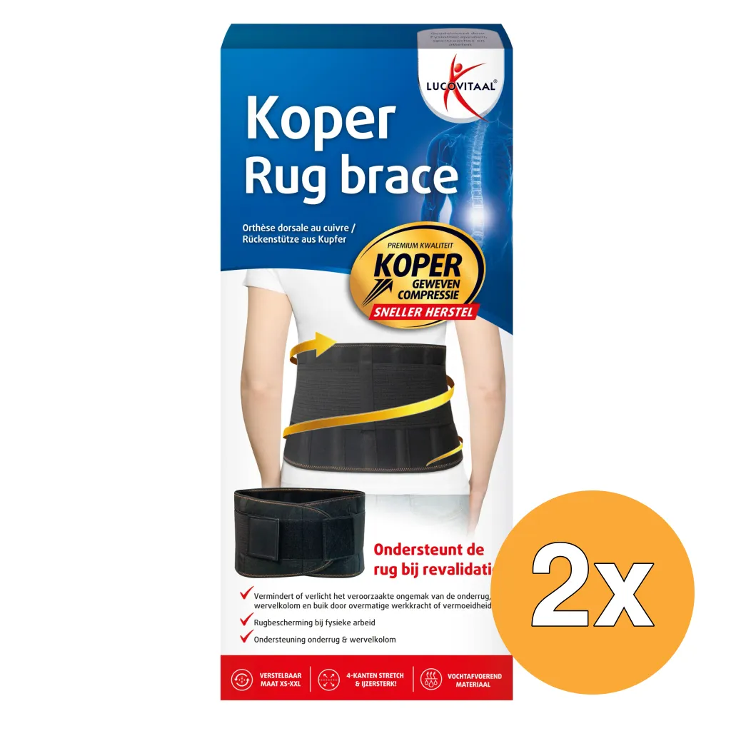2x Lucovitaal Brace Rug Koper (1 stuk)