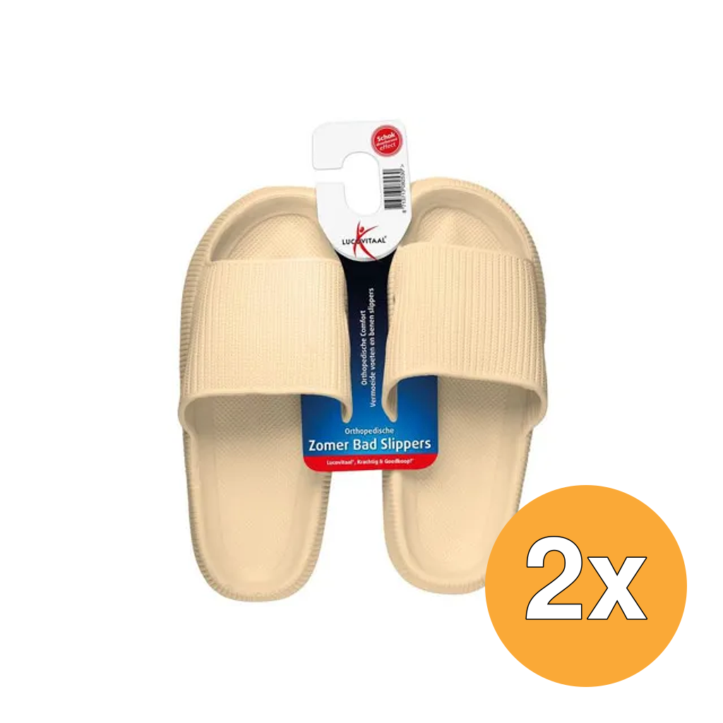 2x Lucovitaal Orth. Badslippers 41-42 Beige (1 paar)