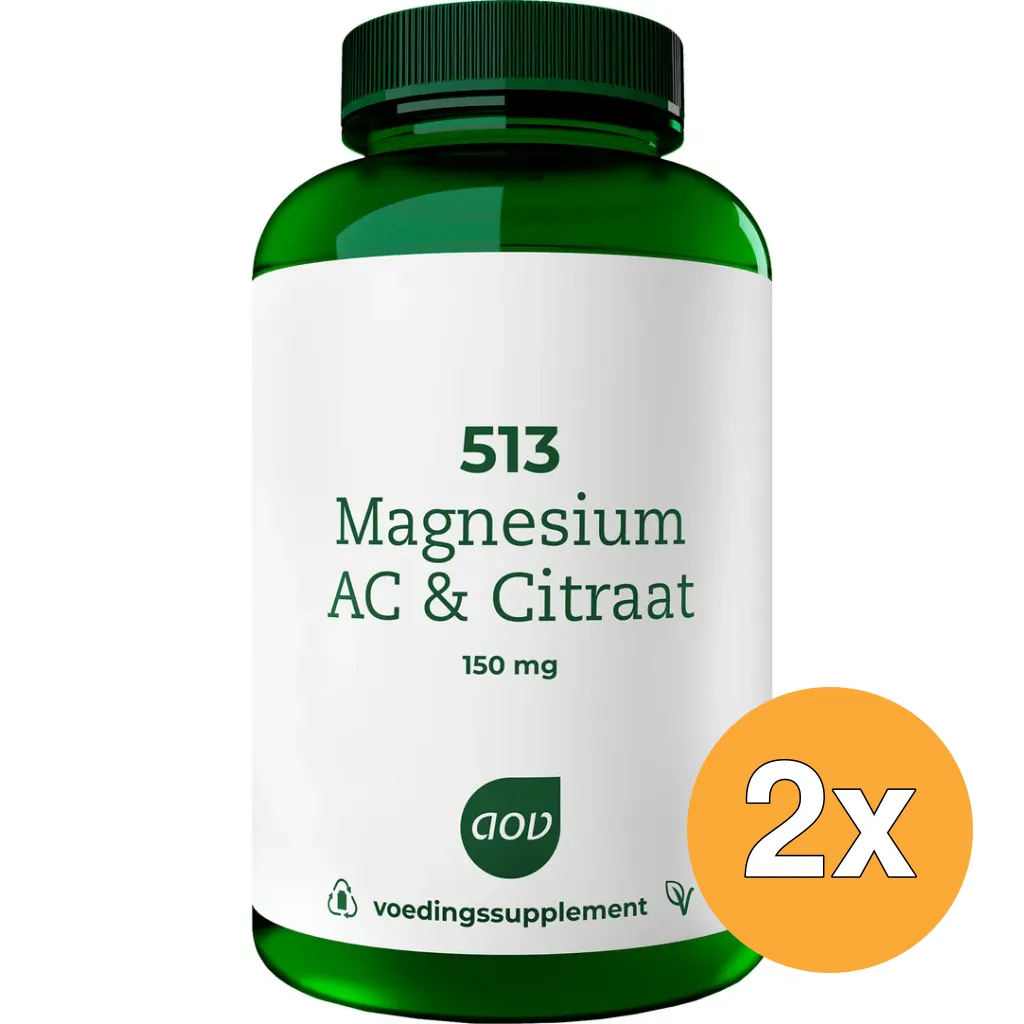 2x AOV 513 Magnesium AC & citraat 150mg (180 tabletten)