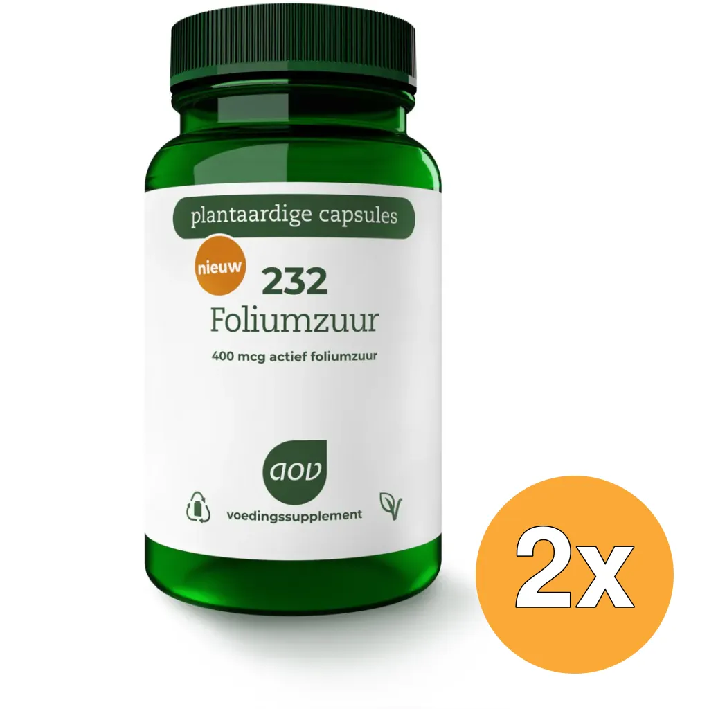 2x AOV 232 Foliumzuur 400mcg (60 vega capsules)