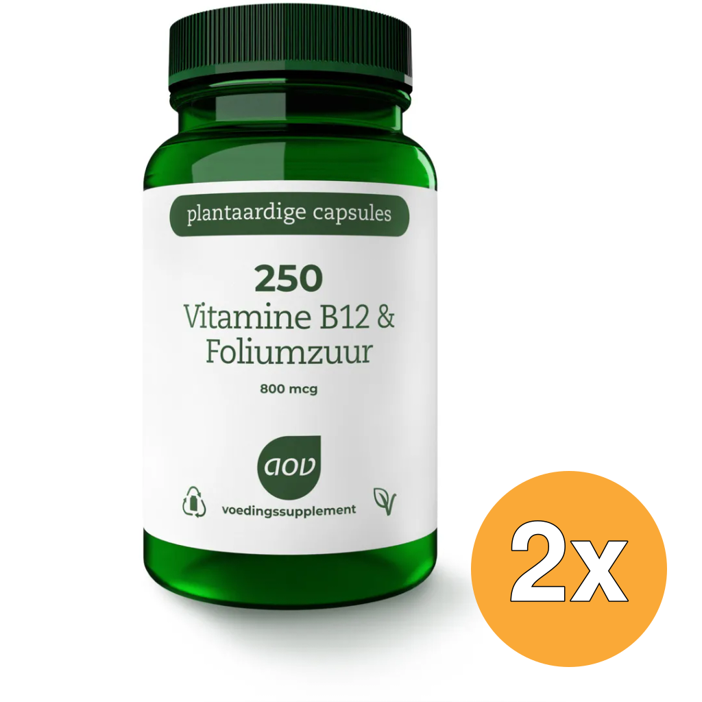 2x AOV 250 Vitamine B12 & foliumzuur (60 vega capsules)