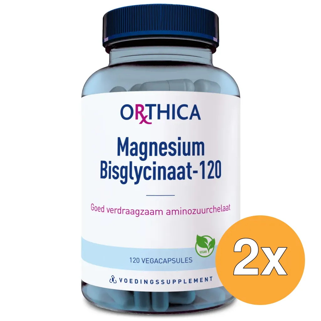 2x Orthica Magnesium bisglycinaat-120 (120 vega capsules)