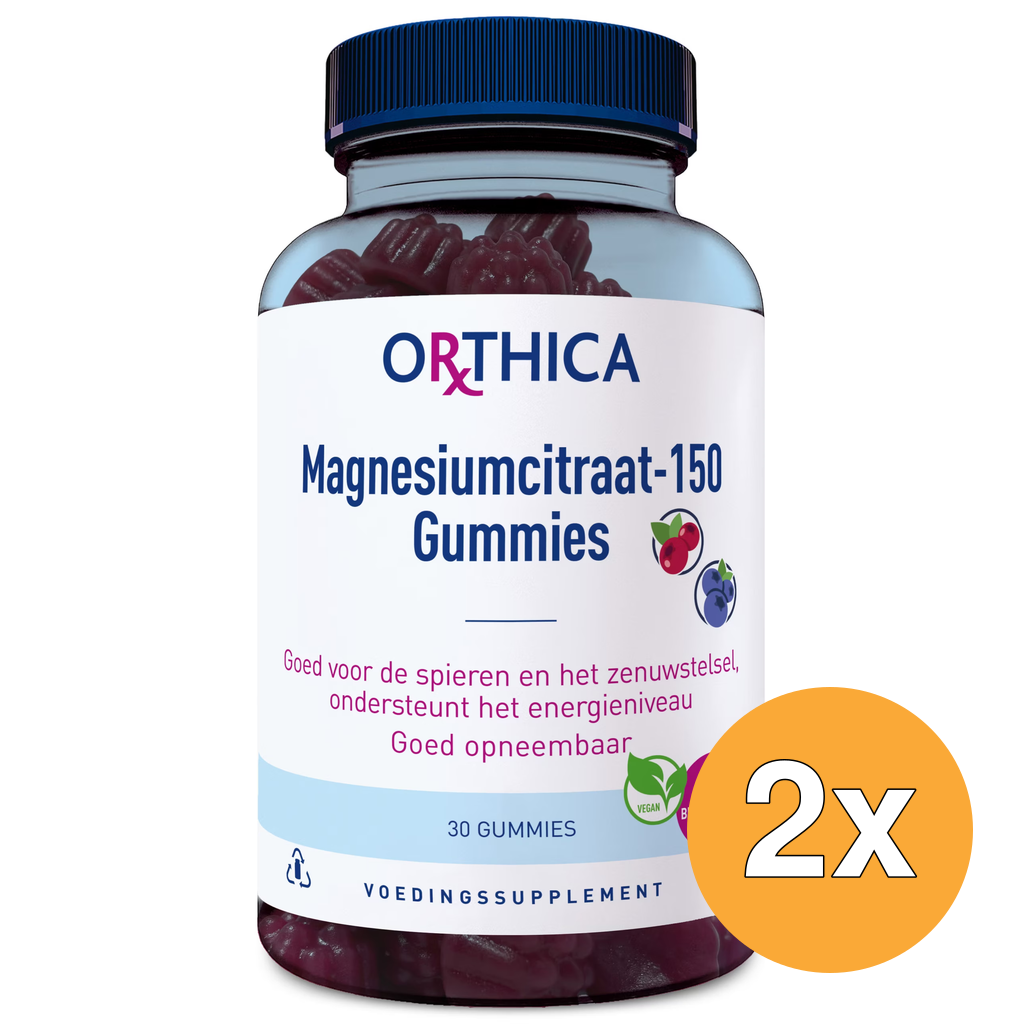 2x Orthica Magnesiumcitraat-150 (30 gummies)