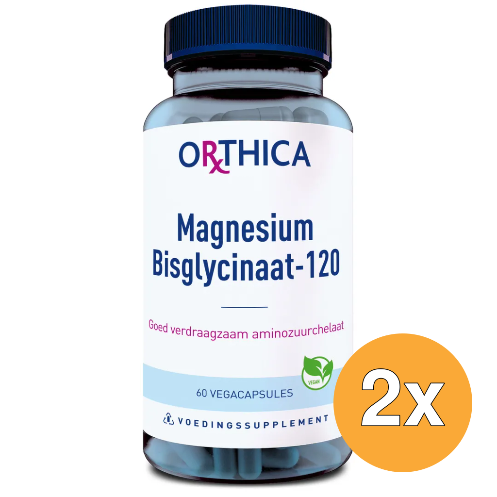 2x Orthica Magnesium bisglycinaat-120 (60 vega capsules)
