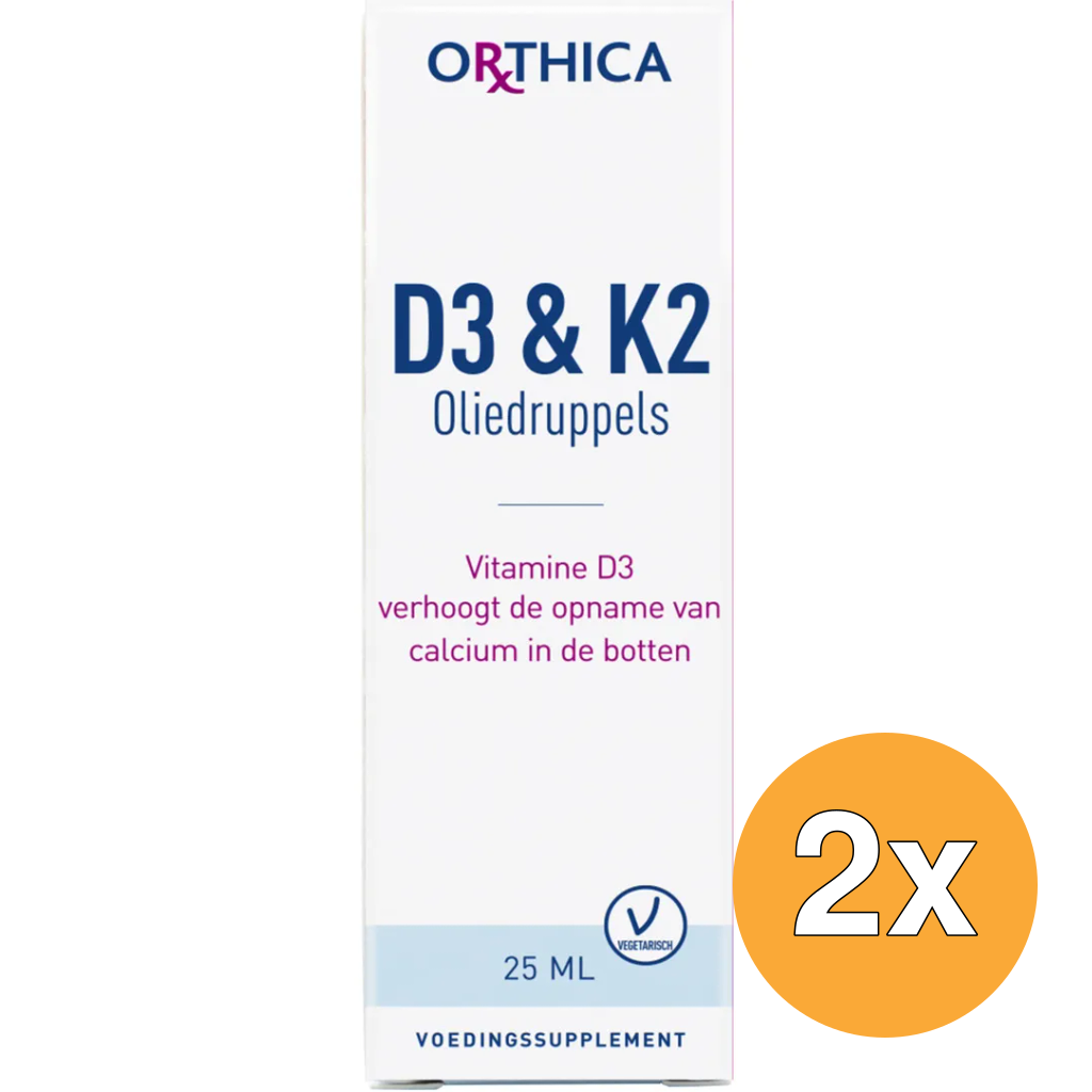 2x Orthica D3 & K2 oliedruppels (25 ml)