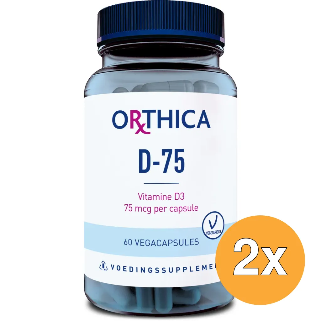 2x Orthica Vitamine D-75 (60 vega capsules)