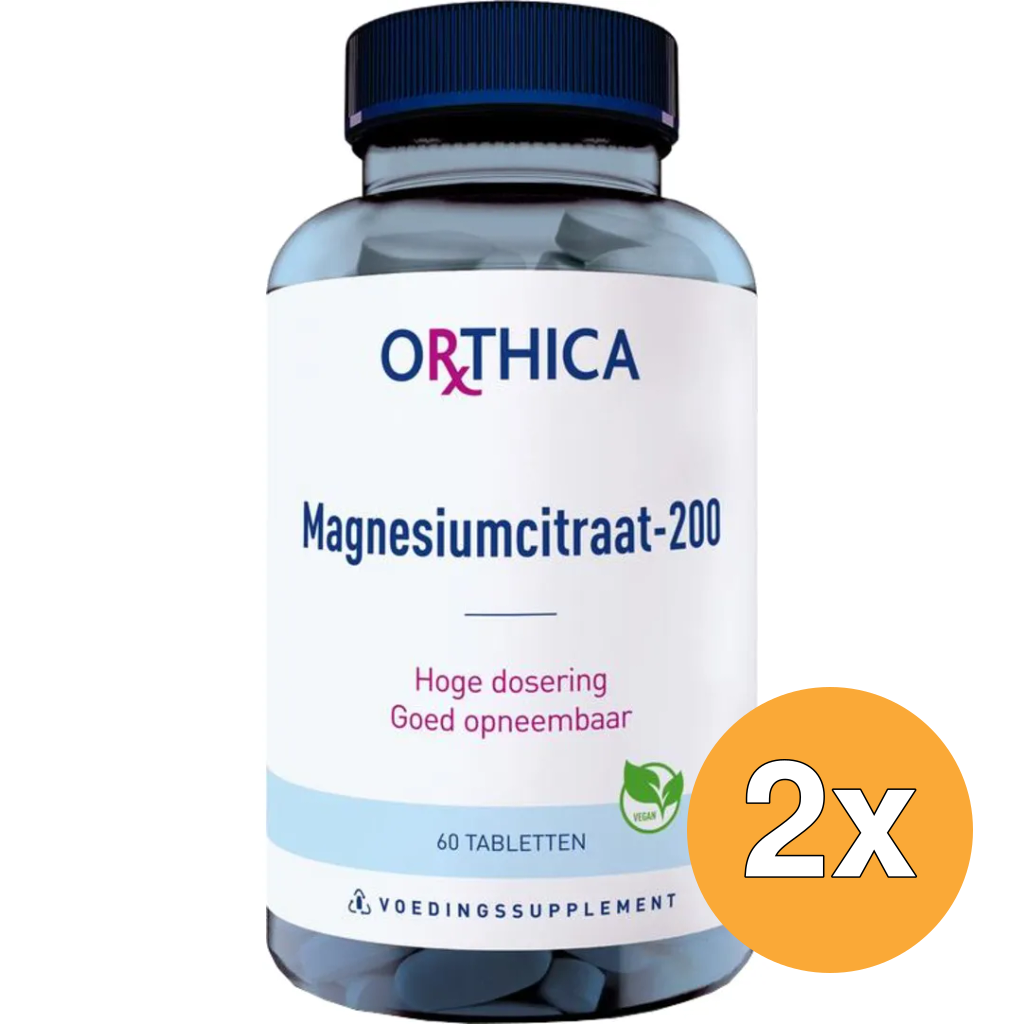 2x Orthica Magnesium Citraat 200 (60 tabletten)