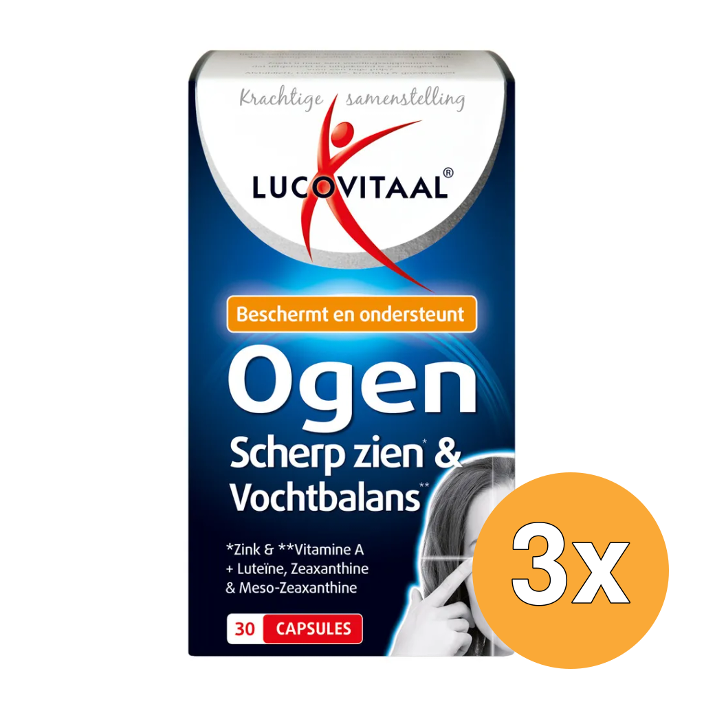 3x Lucovitaal Ogen Scherp Zien & Vochtbalans (30 capsules)