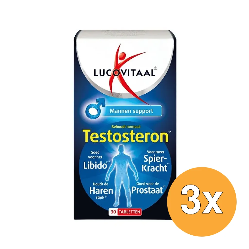 3x Lucovitaal Testosteron Mannen Support (30 tabletten)