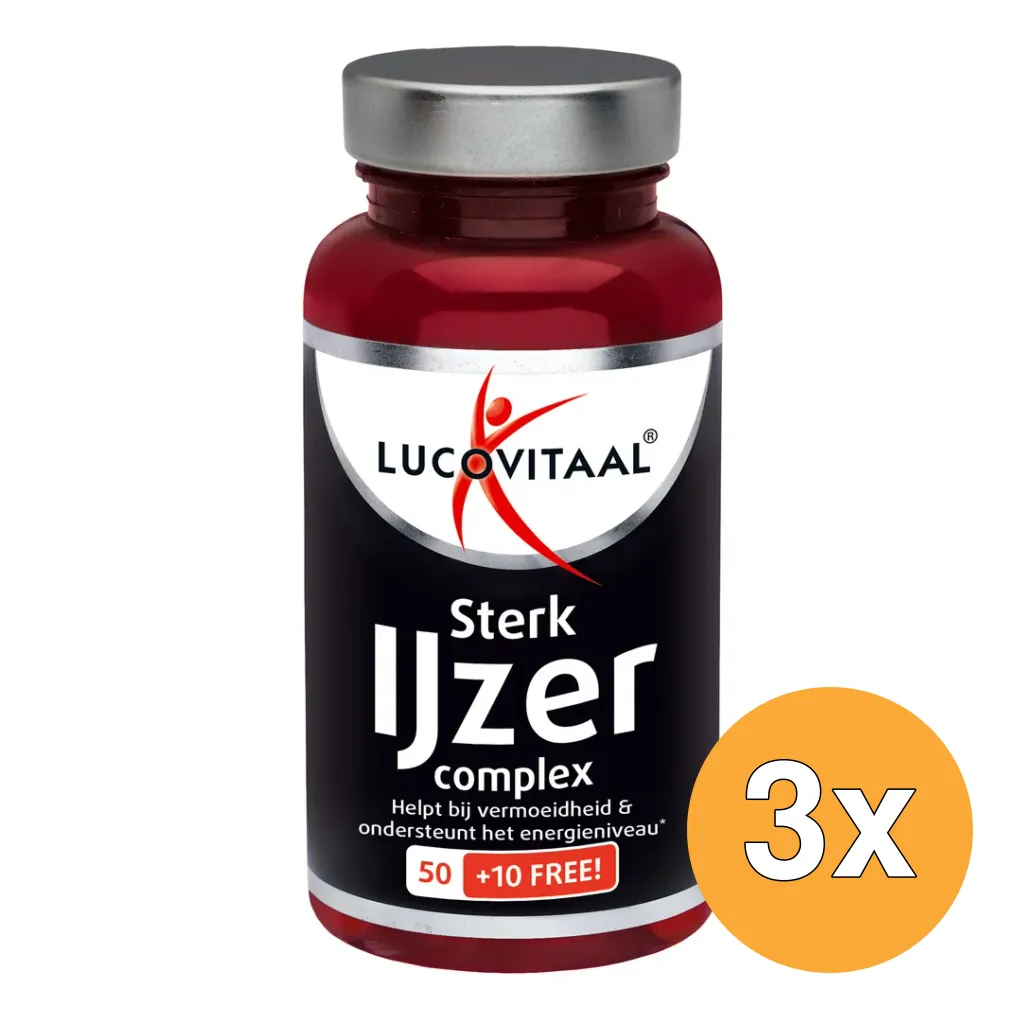 3x Lucovitaal Sterk IJzer Complex (60 tabletten)