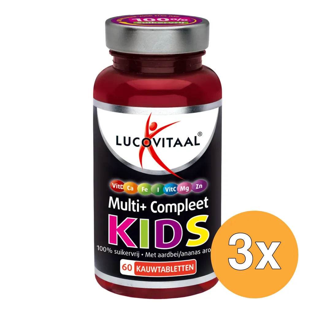 3x Lucovitaal Multi+ Compleet Kids (60 kauwtabletten)