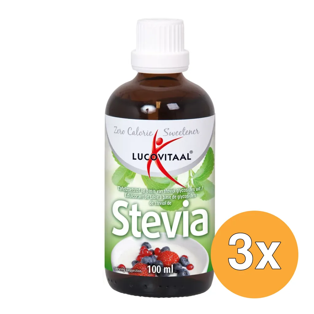 3x Lucovitaal Stevia Vloeibaar Tafelzoetstof (100 ml)