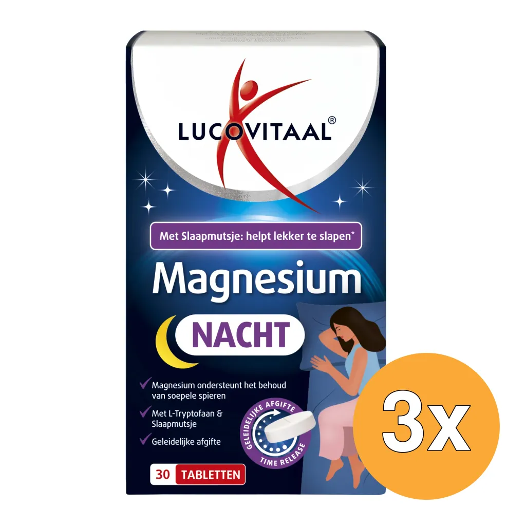 3x Lucovitaal Magnesium Nacht (30 tabletten)