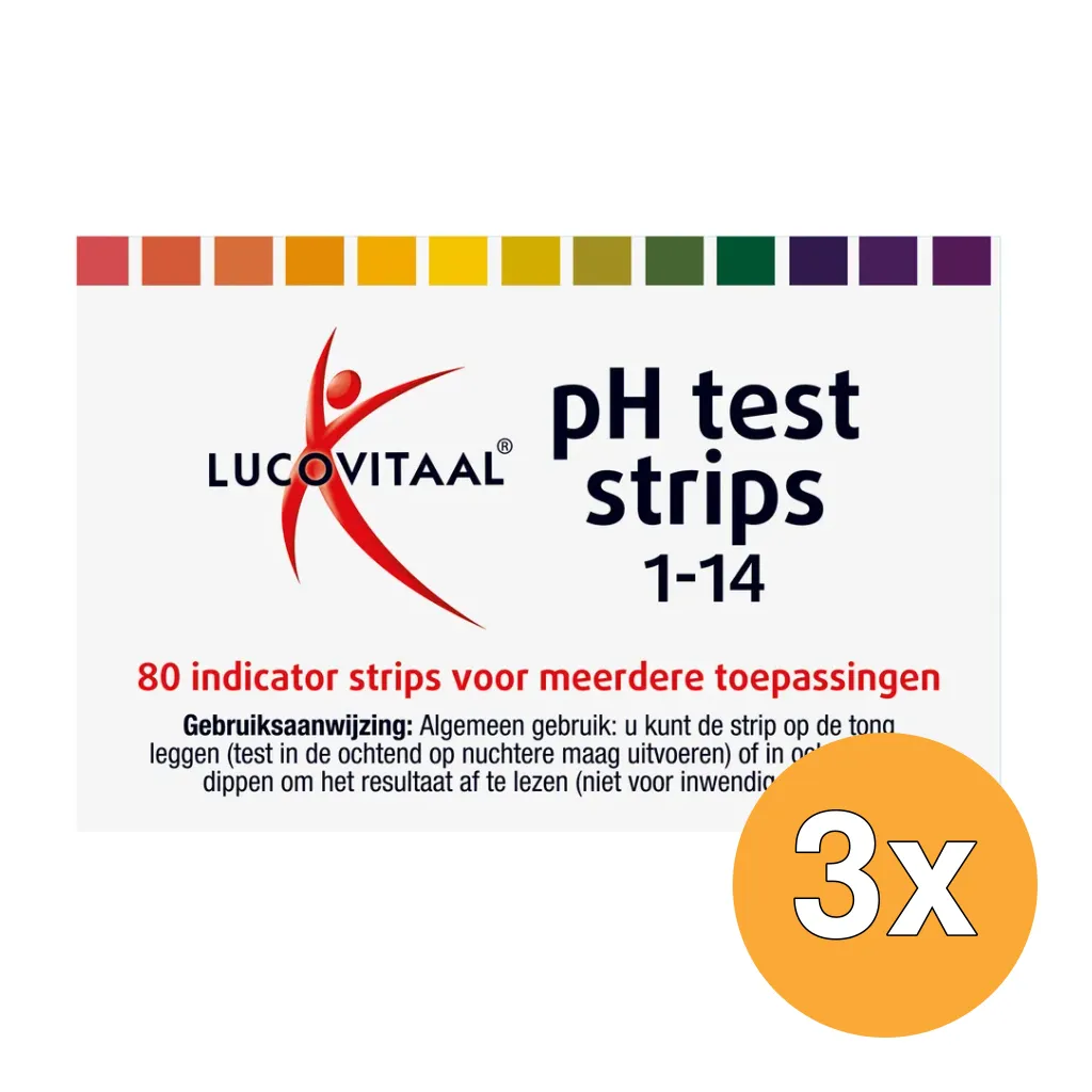 3x Lucovitaal Zuur Base pH Test Strips (80 stuks)