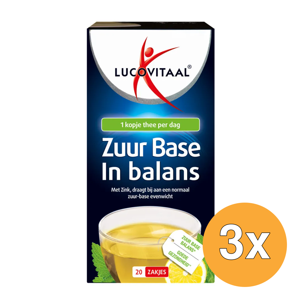 3x Lucovitaal Zuur Base Balans Thee (20 zakjes)