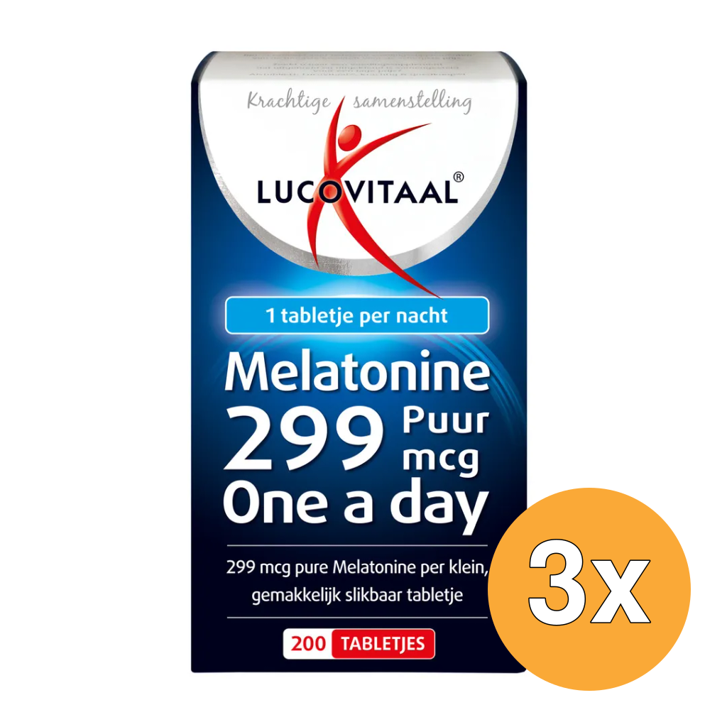 3x Lucovitaal Melatonine Puur 299mcg (200 tabletten)
