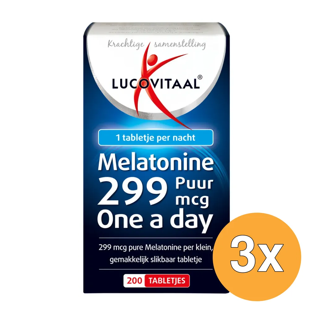 3x Lucovitaal Melatonine Puur 299mcg (200 tabletten)