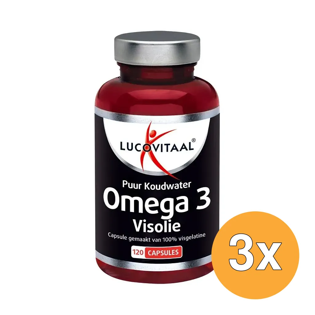 3x Lucovitaal Puur Omega 3 Koudwater Visolie (120 capsules)