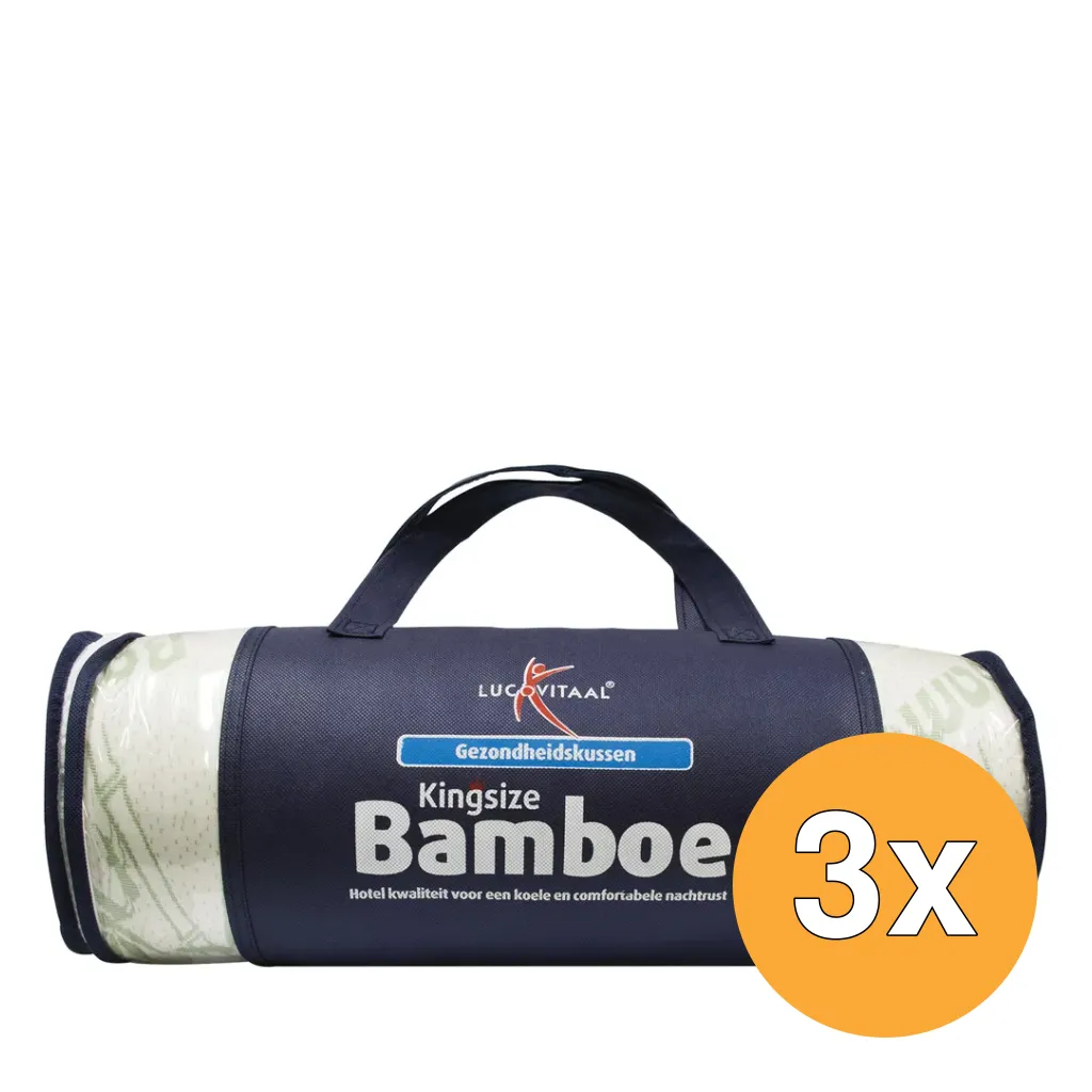 3x Lucovitaal Kingsize Bamboe Hoofdkussen (1 stuk)