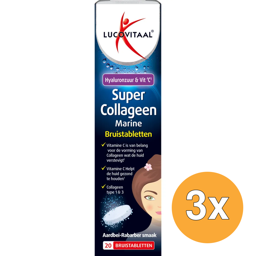 3x Lucovitaal Super Collageen (20 Bruistabletten)