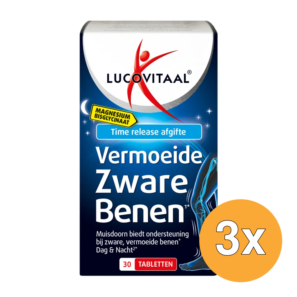 3x Lucovitaal Magnesium Vermoeide Zware Benen (30 tabletten)