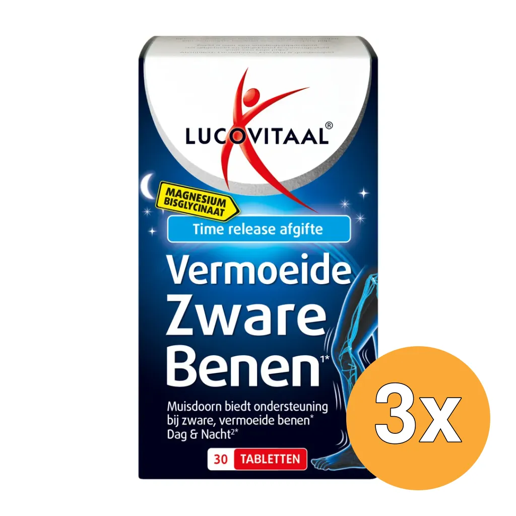 3x Lucovitaal Magnesium Vermoeide Zware Benen (30 tabletten)