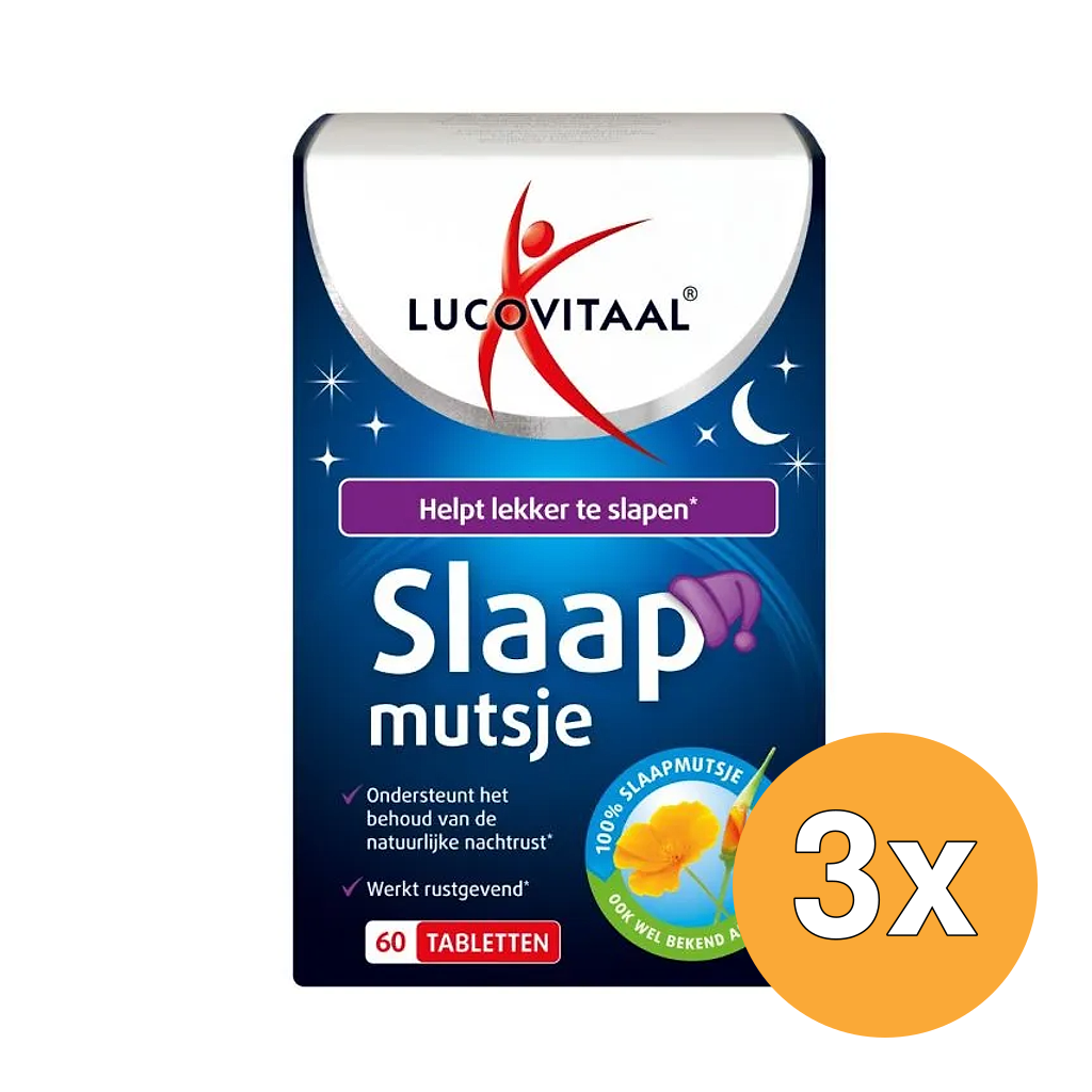 3x Lucovitaal Slaapmutsje (60 Tabletten)
