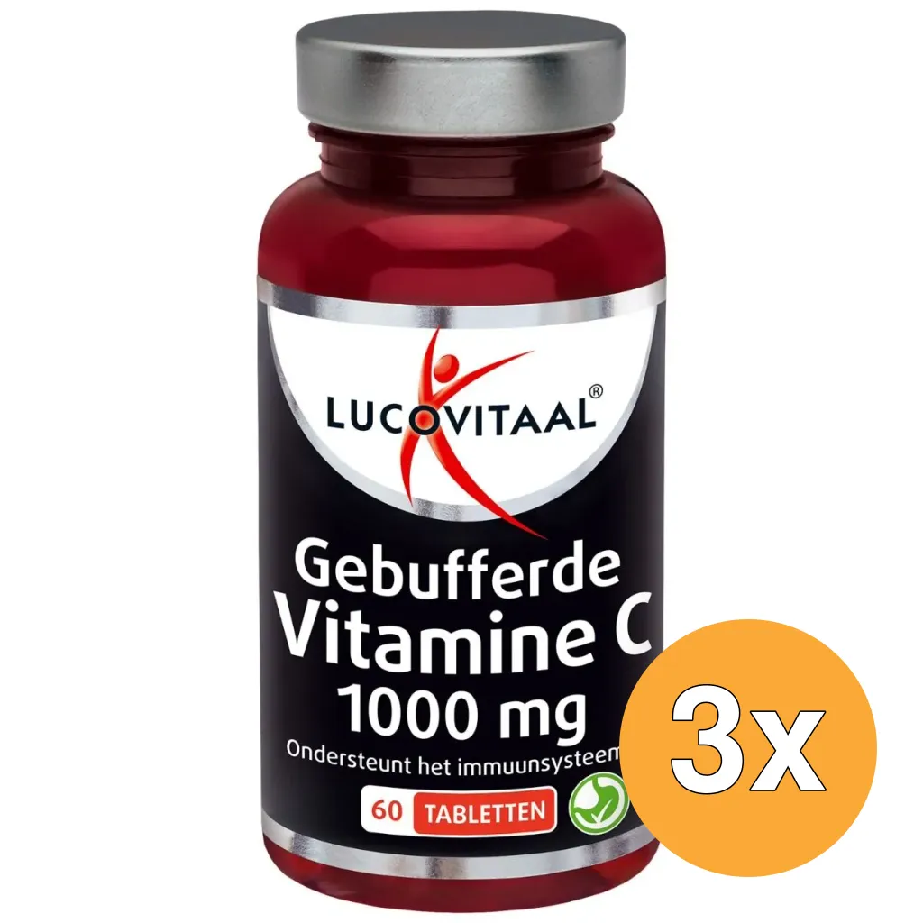 3x Lucovitaal Gebufferde Vitamine C 1000mg (60 tabletten)