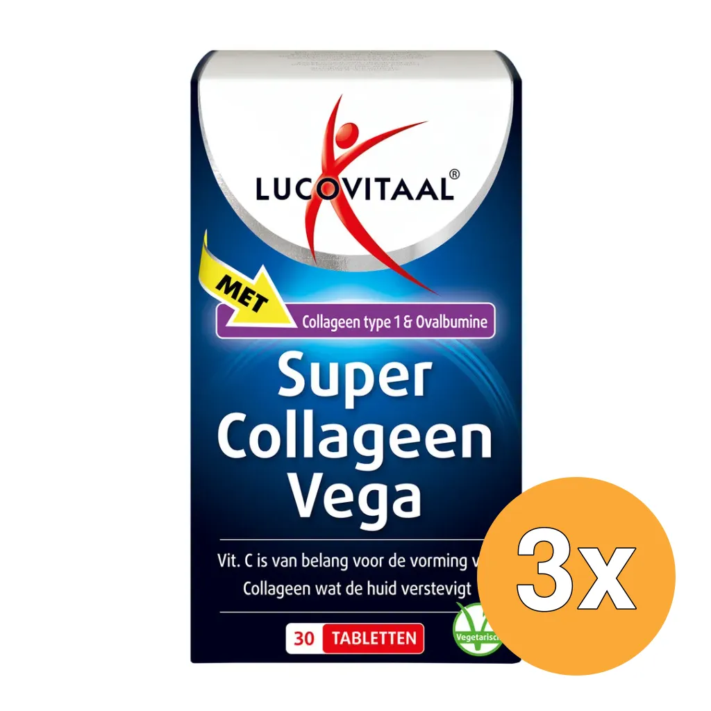 3x Lucovitaal Super Collageen Vega (30 tabletten)