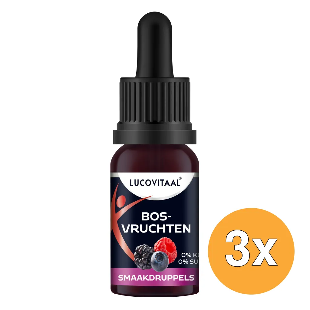 3x Lucovitaal Smaak Druppels -Bosvruchten (Vegan) (20 ml)