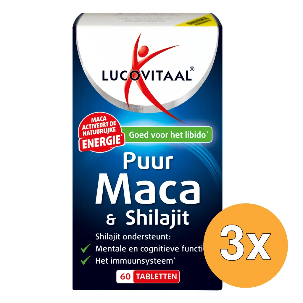 3x Lucovitaal Maca & Shilajit Puur (60 tabletten)