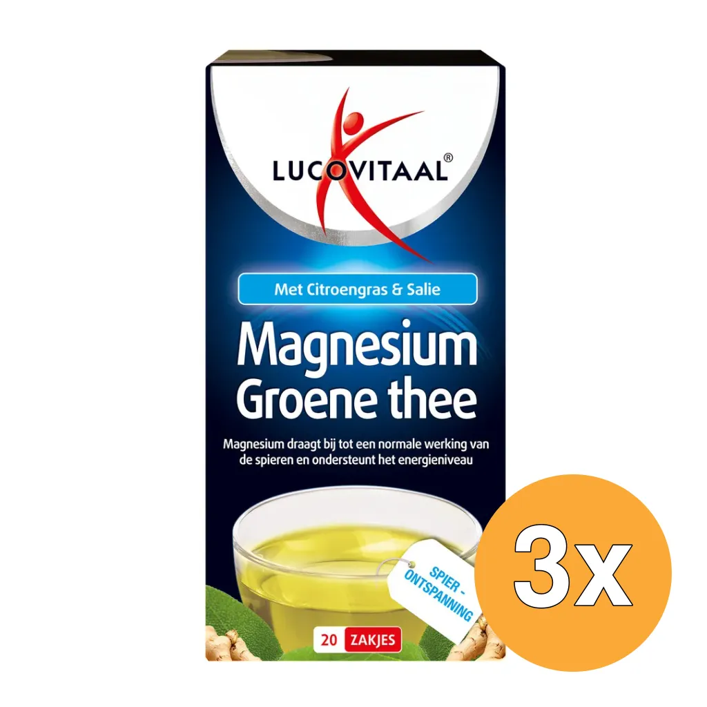 3x Lucovitaal Magnesium Groene Thee (20 zakjes)