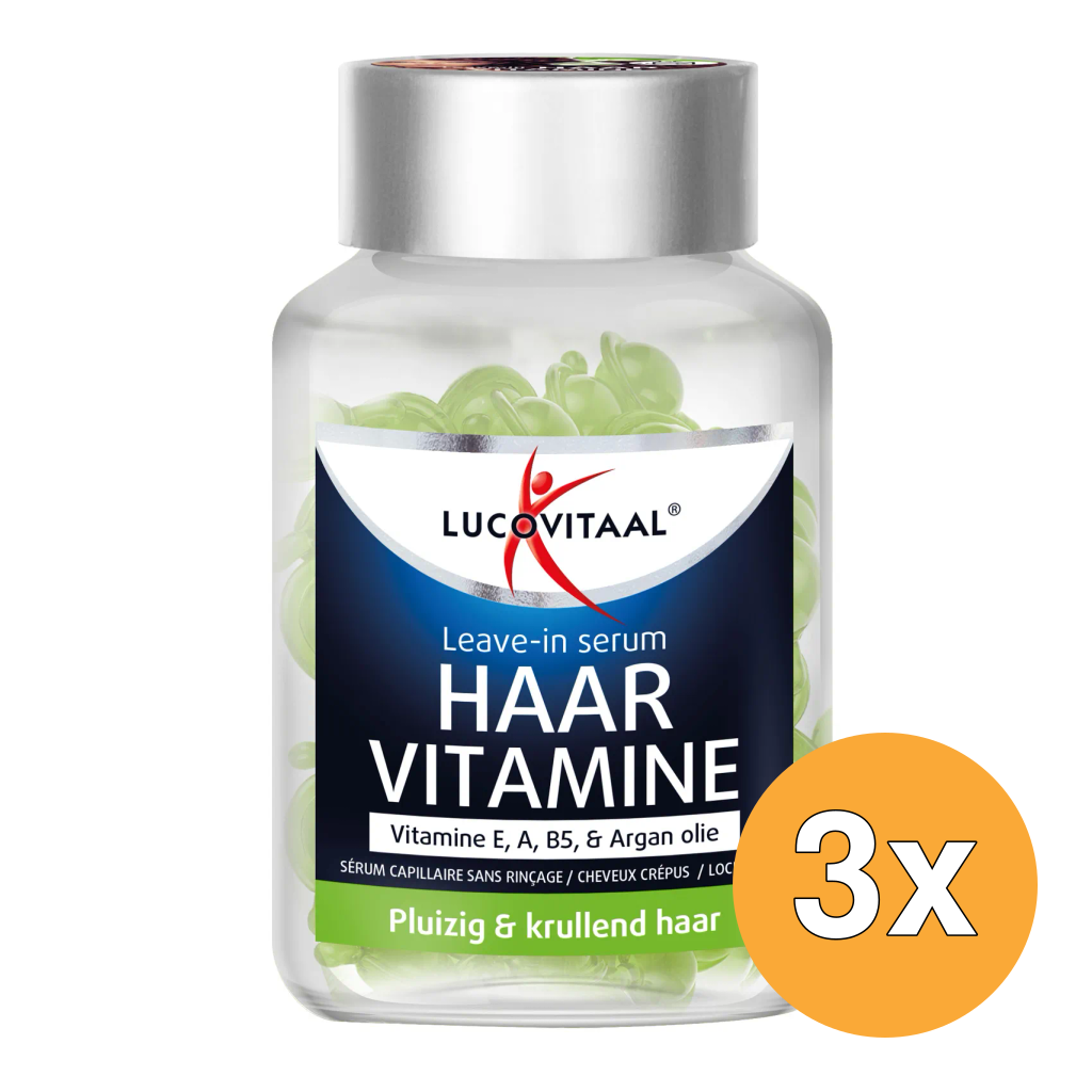 3x Lucovitaal Leave-in Serum Vitamine - Krullend Haar (25 twist capsules)