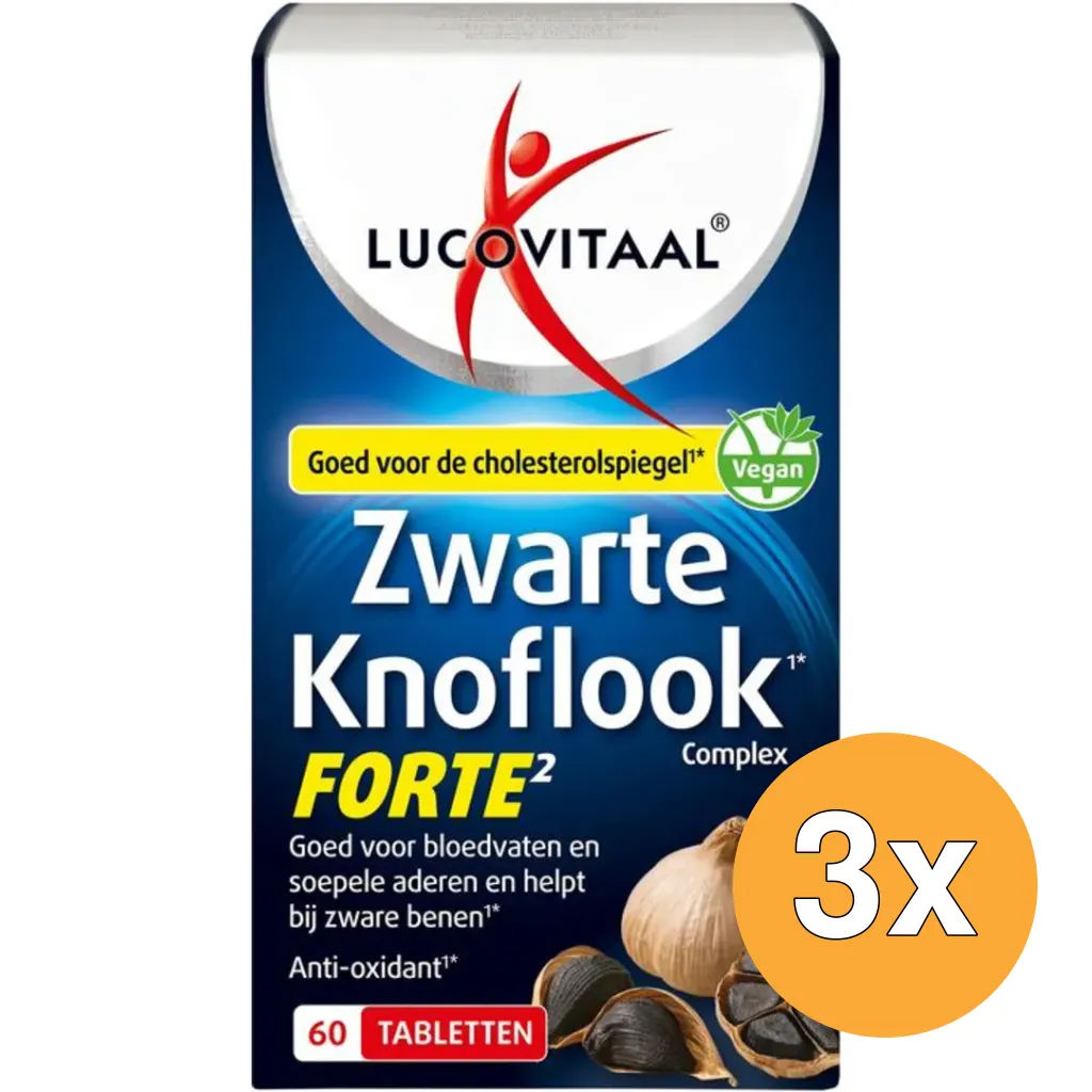 3x Lucovitaal Zwarte Knoflook Forte (60 tabletten)