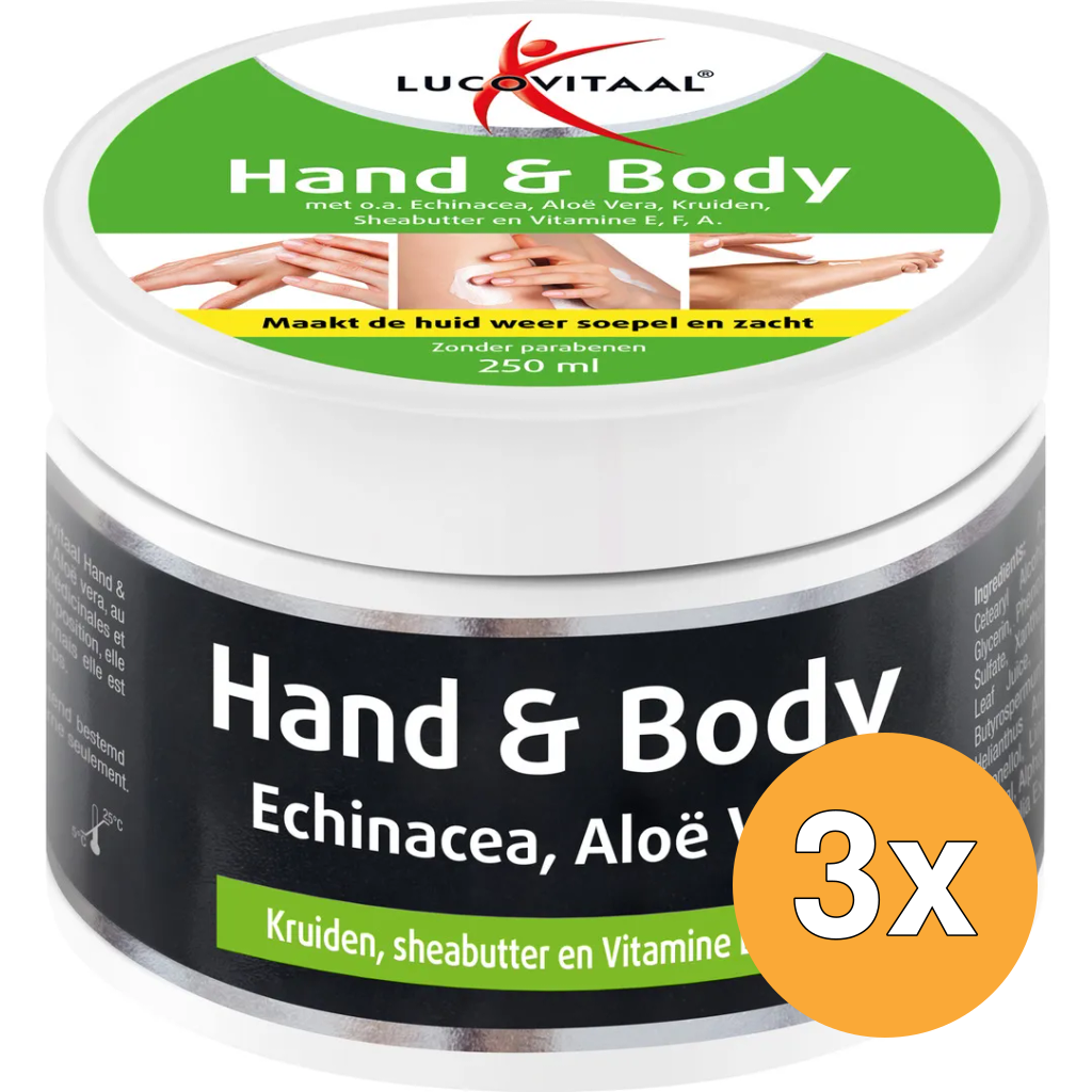 3x Lucovitaal Hand & Body Crème (250 ml)