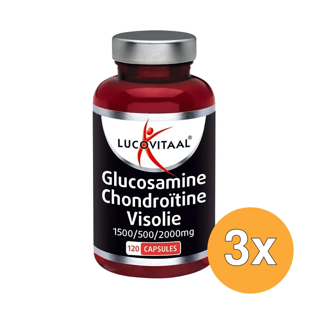 3x Lucovitaal Glucosamine Chondroïtine Visolie (120 capsules)