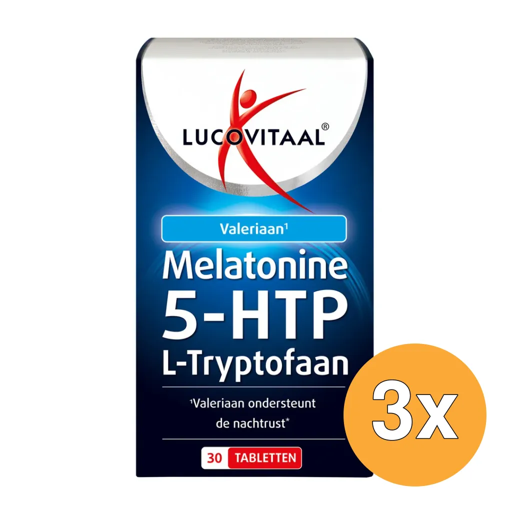 3x Lucovitaal Melatonine 5 HTP L-Tryptofaan (30 tabletten)